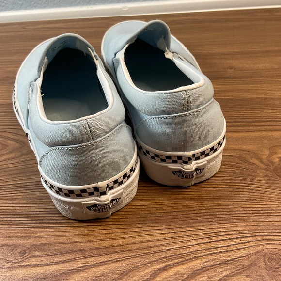 Vans Light Blue Slip-On Sneakers, like new. Women's size 9 - Picture 3 of 7